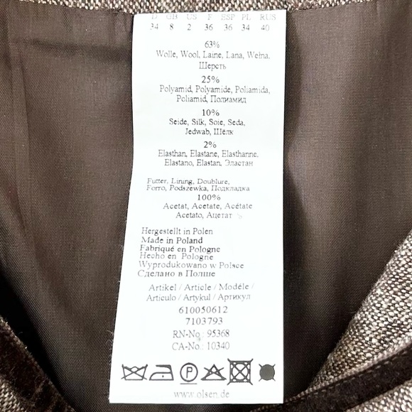 Olsen Herringbone Wool Blend Lined Skirt - Picture 9 of 10